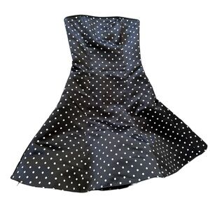 Vintage black and white polka dot strapless jessica mcclintock for gunne sax